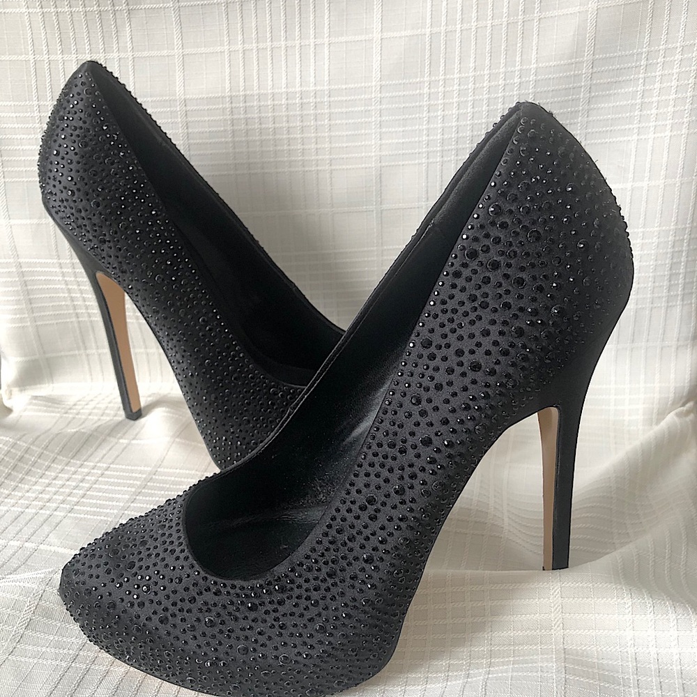 Aldo Black Crystal Embellished High Heels